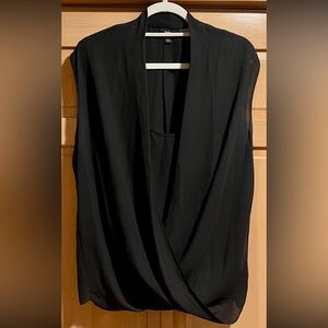 Mossimo Supply Co. Black Women's Deep V Blouse w/ built in cami front